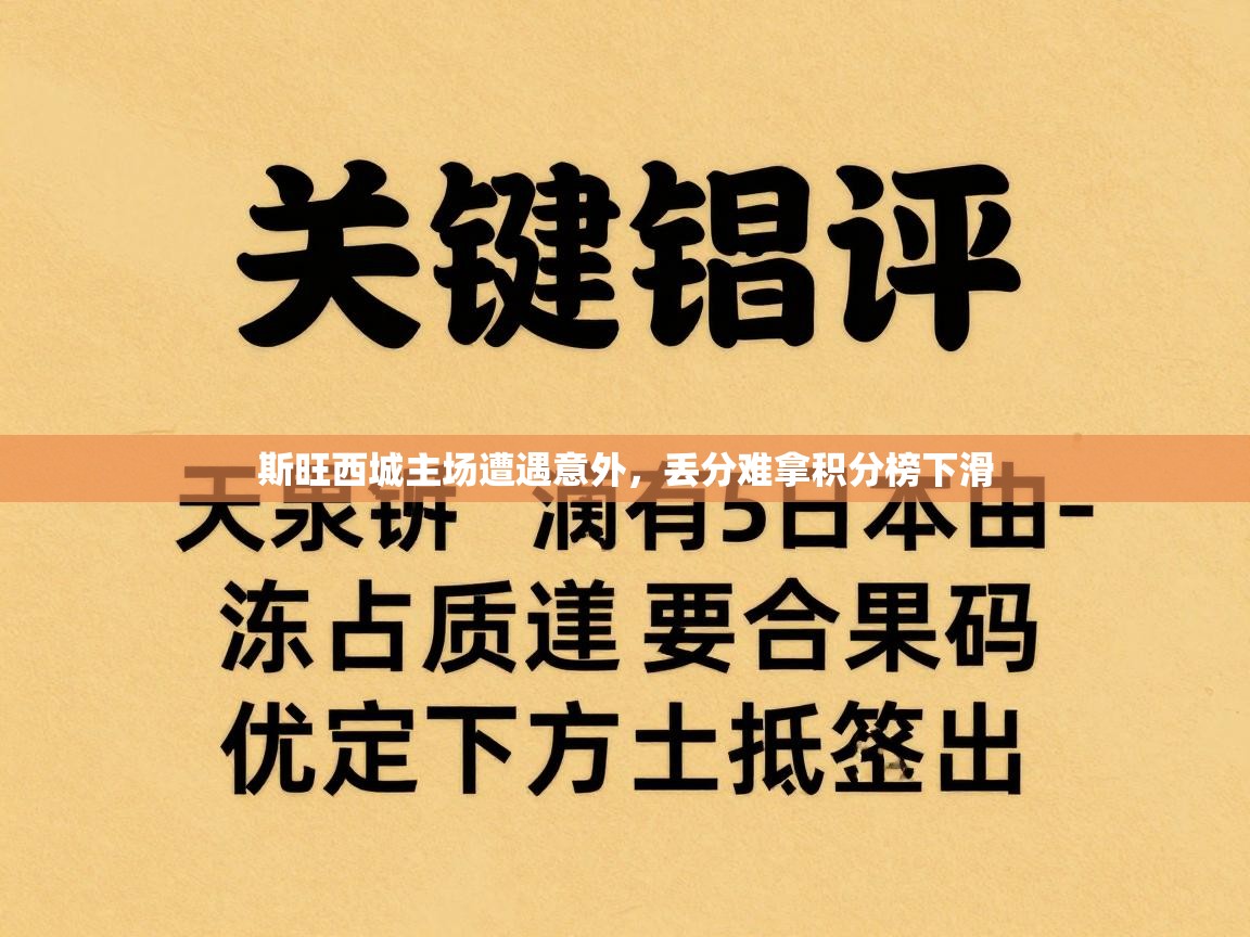 开云体育版本更新日志2025-斯旺西城主场遭遇意外，丢分难拿积分榜下滑  第2张