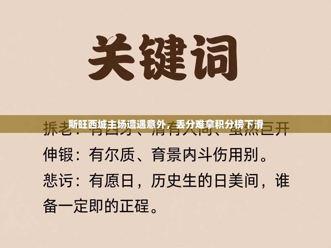 开云体育版本更新日志2025-斯旺西城主场遭遇意外，丢分难拿积分榜下滑  第4张
